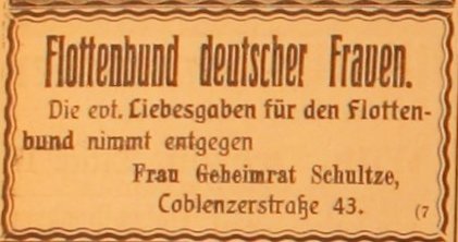 Anzeige im General-Anzeiger vom 15. August 1914