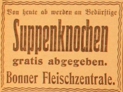 Anzeige im General-Anzeiger vom17. August 1914