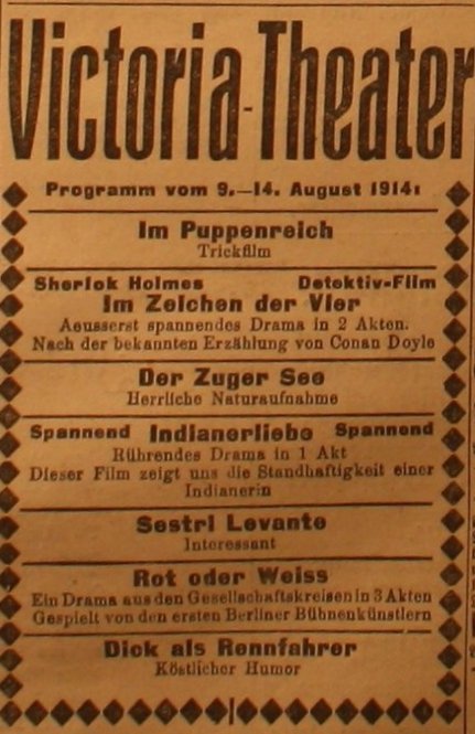 Anzeige in der Deutschen Reichszeitung vom 13. August 1914