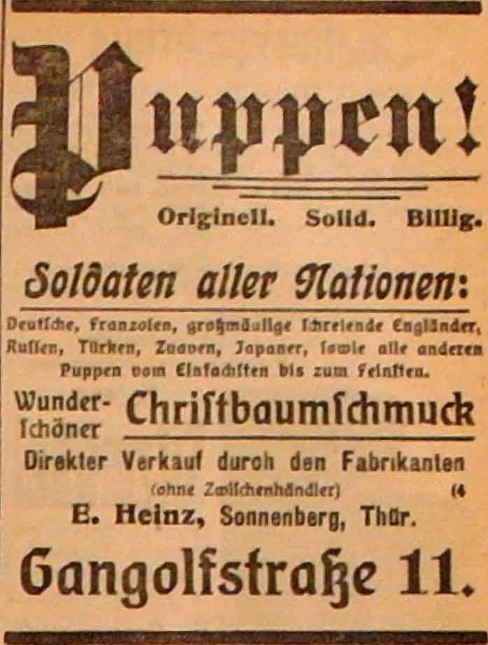 Anzeige im General-Anzeiger vom 3. Dezember 1914