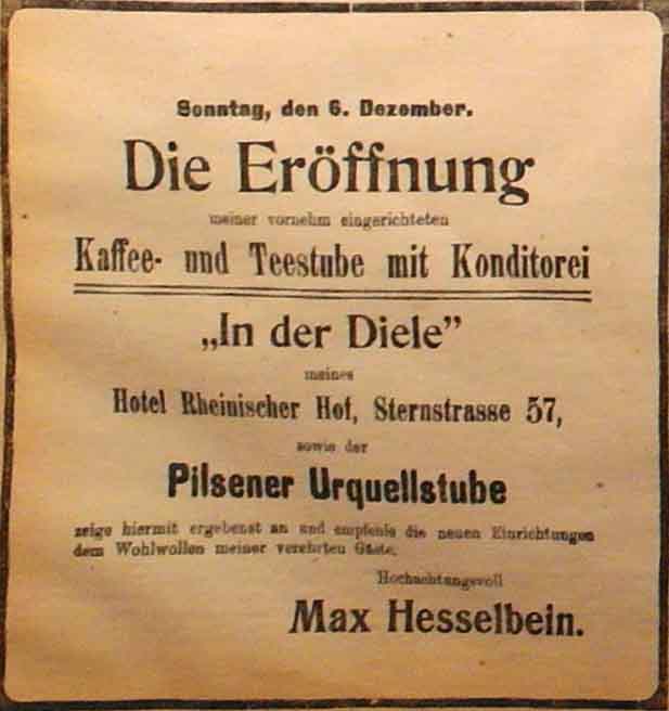 Anzeige in der Deutschen Reichs-Zeitung vom 5. Dezember 1914