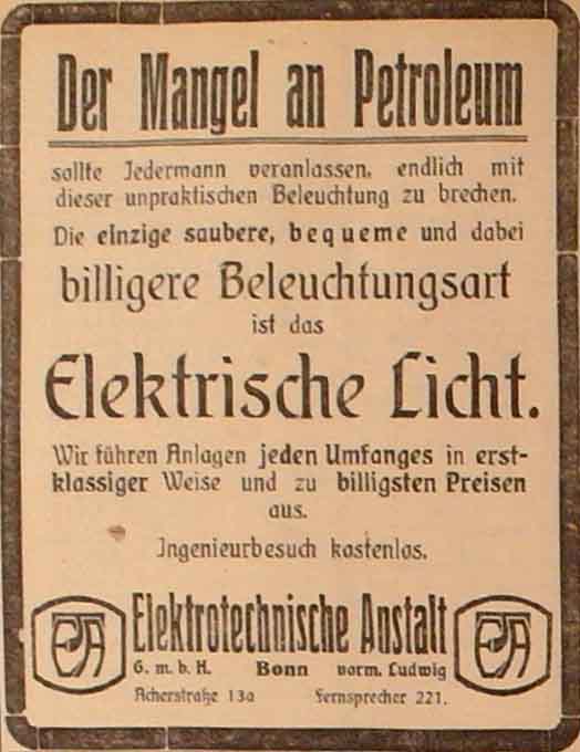 Anzeige im General-Anzeiger vom 6. Dezember 1914
