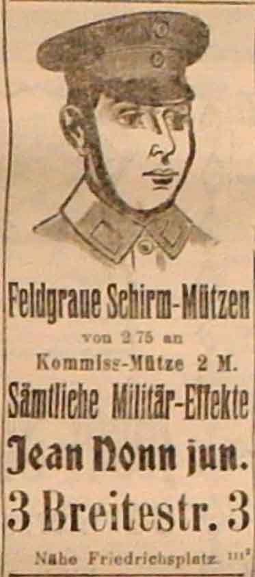 Anzeige in der Deutschen Reichs-Zeitung vom 13. Dezember 1914