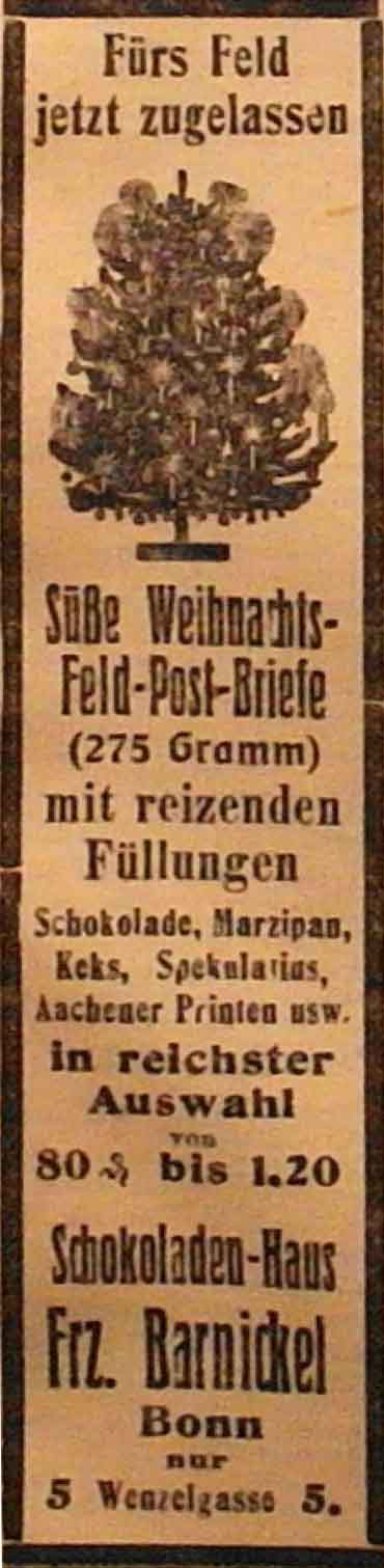 Anzeige im General-Anzeiger vom 17. Dezember 1914
