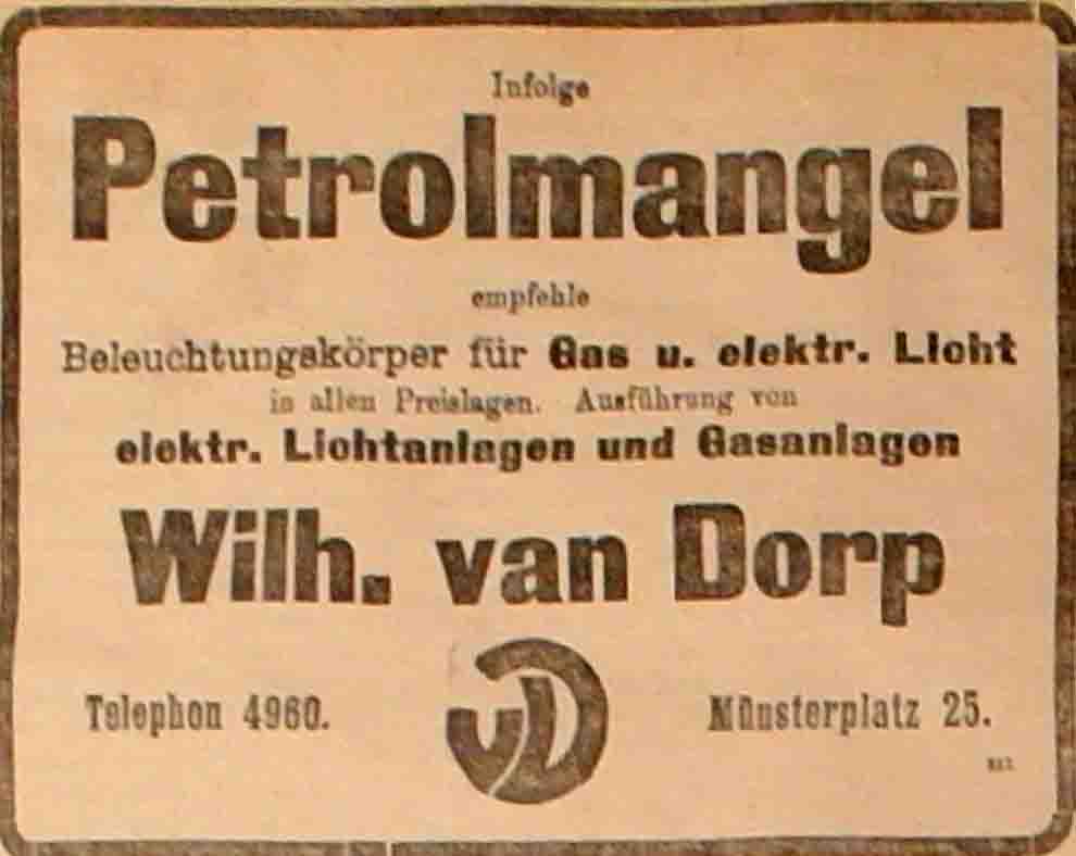 Anzeige in der Deutschen Reichs-Zeitung vom 3. November 1914