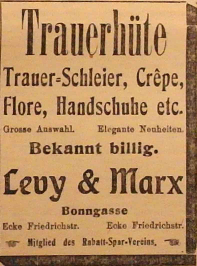 Anzeige im General-Anzeiger vom 22. November 1914