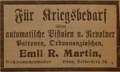 Anzeige im General-Anzeiger vom 2. Oktober 1914