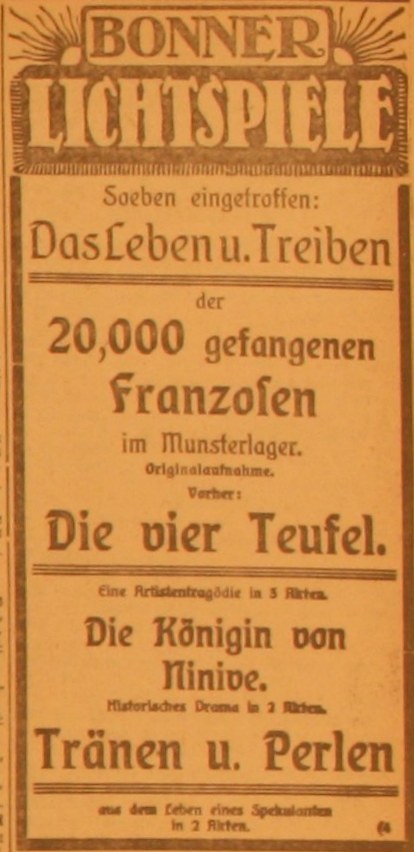 Anzeige im General-Anzeiger vom 17. September 1914