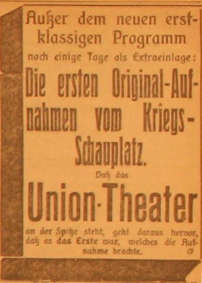 Anzeige im General-Anzeiger vom 22. September 1914