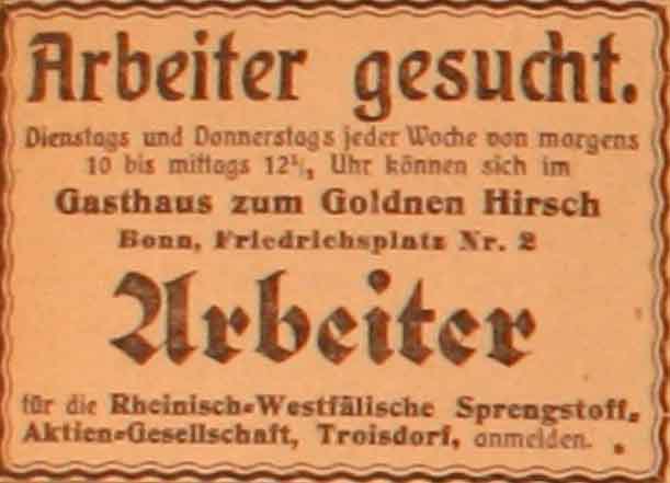 Anzeige im General-Anzeiger vom 1. April 1915