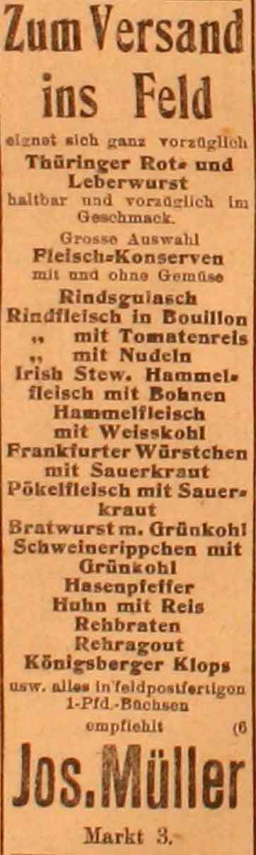 Anzeige im General-Anzeiger vom 11. April 1915