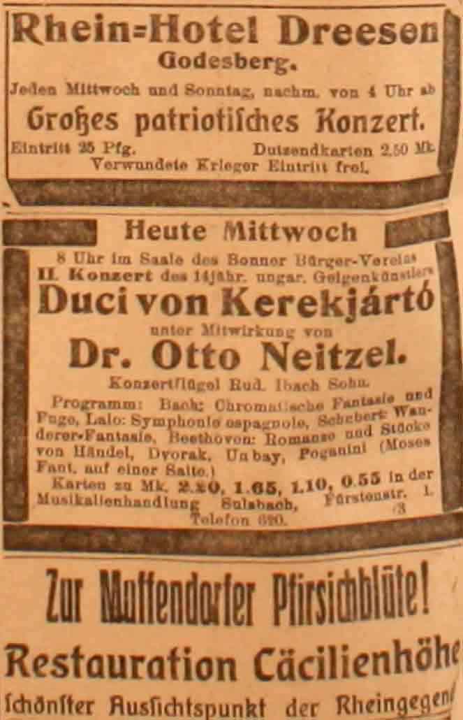 Anzeigen im General-Anzeiger vom 21. April 1915