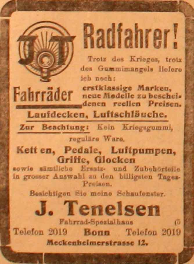 Anzeige im General-Anzeiger vom 23. April 1915