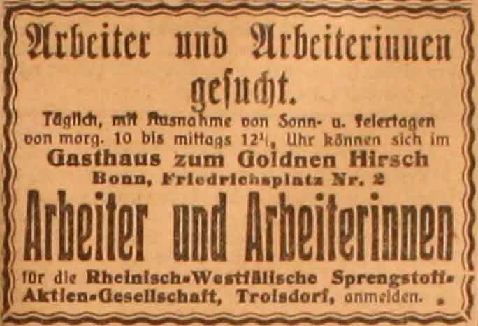 Anzeige im General-Anzeiger vom 26. April 1915