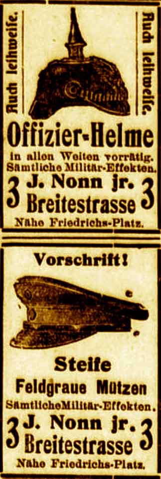 Anzeige im General-Anzeiger vom 14. August 1915