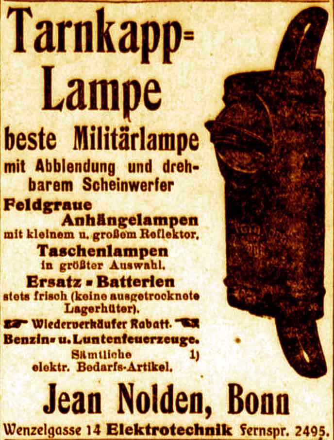 Anzeige im General-Anzeiger vom 30. August 1915