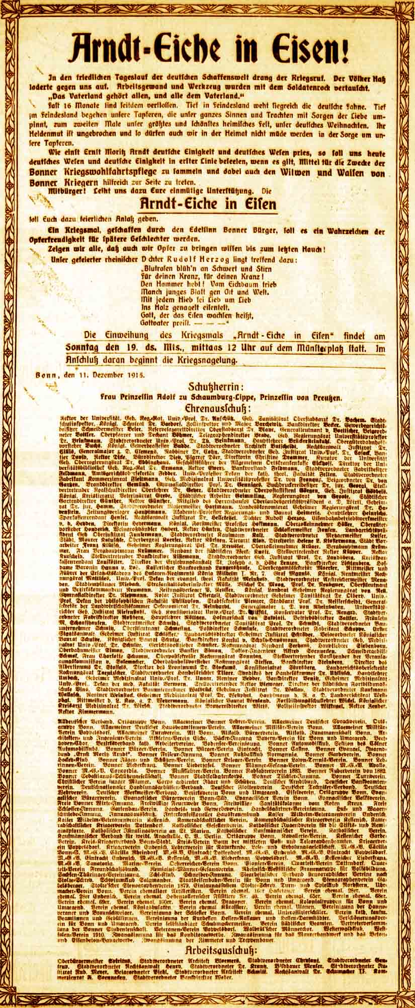 Anzeige im General-Anzeiger vom 15. Dezember 1915
