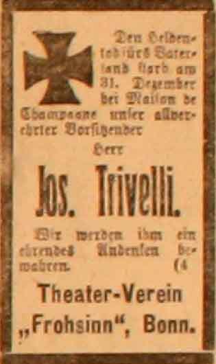 Anzeige im General-Anzeiger vom 4.2.1915