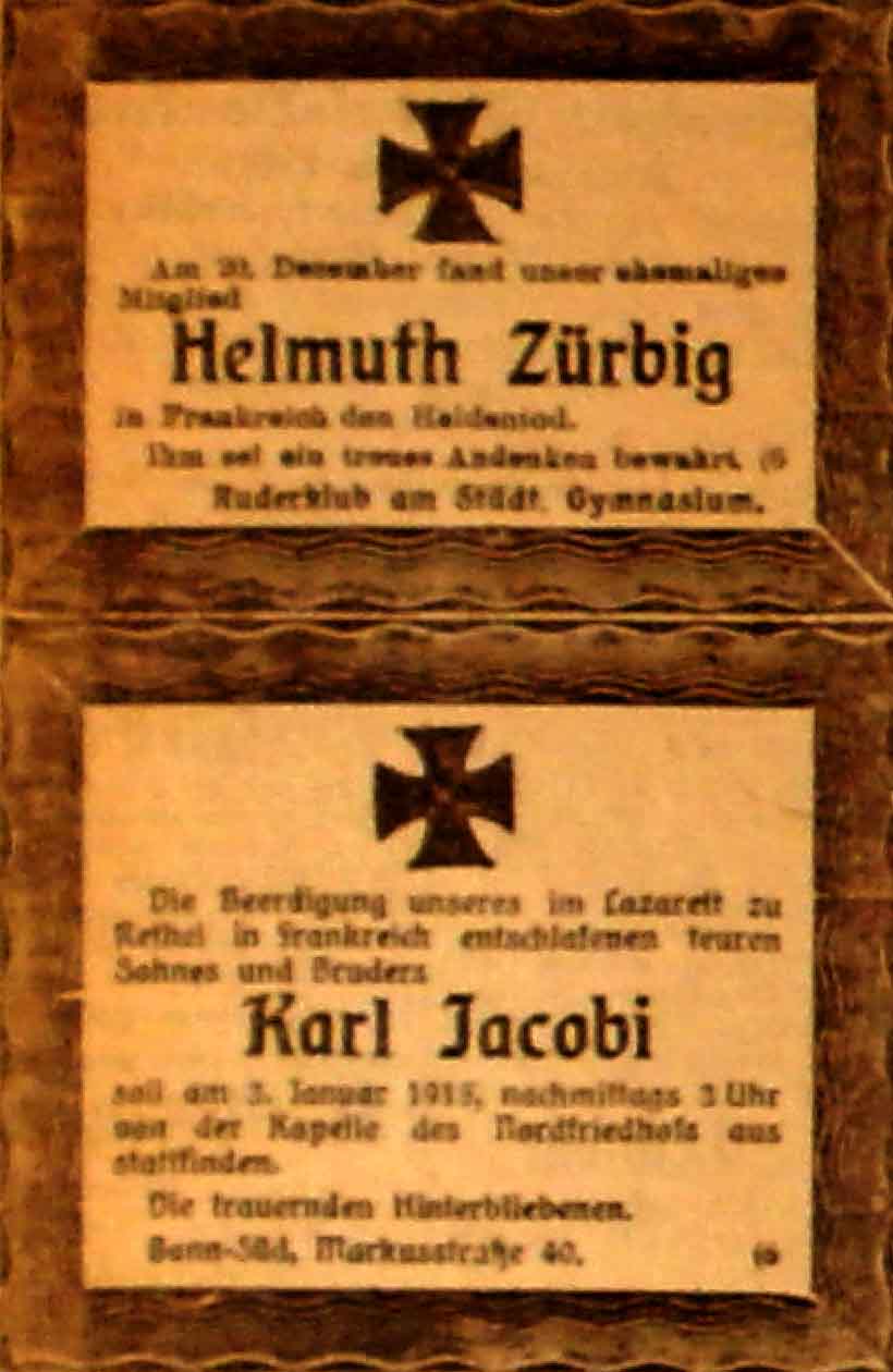 Anzeigen im General-Anzeiger vom 2. Januar 1915