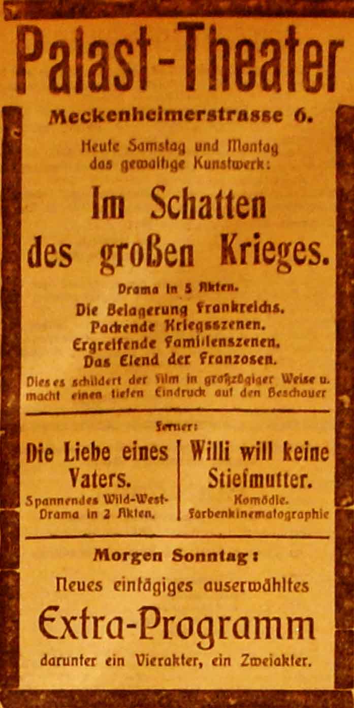 Anzeige im General-Anzeiger vom 2. Januar 1915