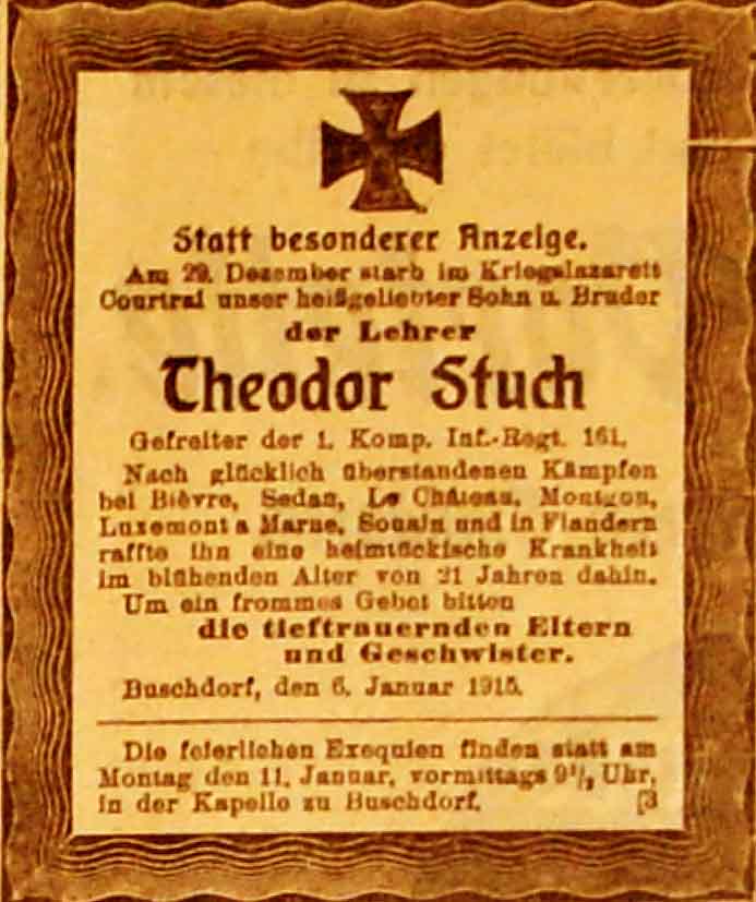 Anzeige im General-Anzeiger vom 6. Januar 1915
