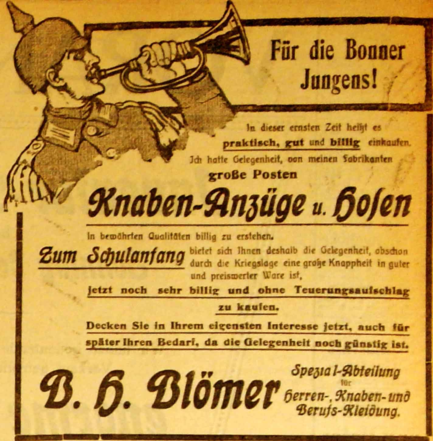 Anzeige im General-Anzeiger vom 6. Januar 1915