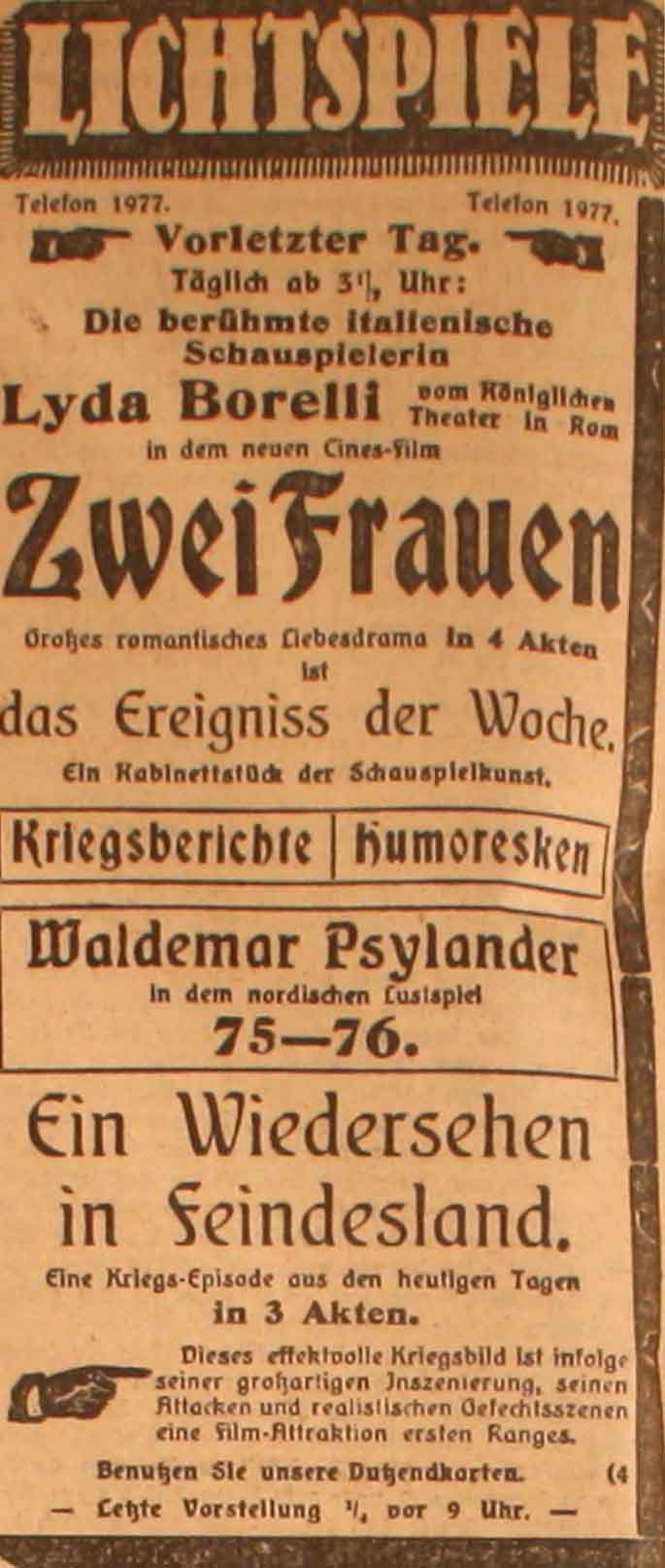 Anzeige im General-Anzeiger vom 28. Januar 1915