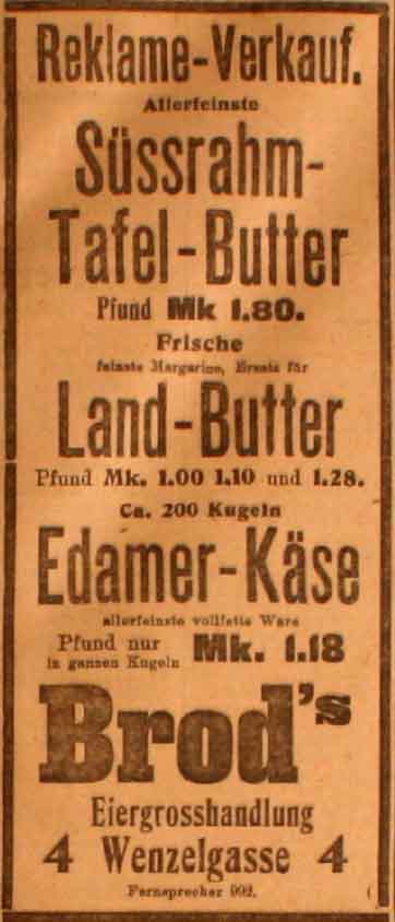Anzeige im General-Anzeiger vom 8. Juli 1915