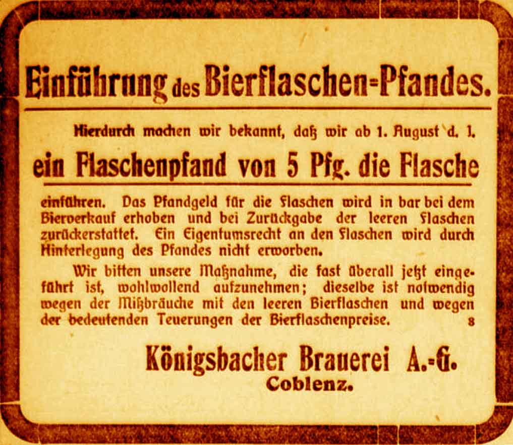 Anzeige im General-Anzeiger vom 28. Juli 1915