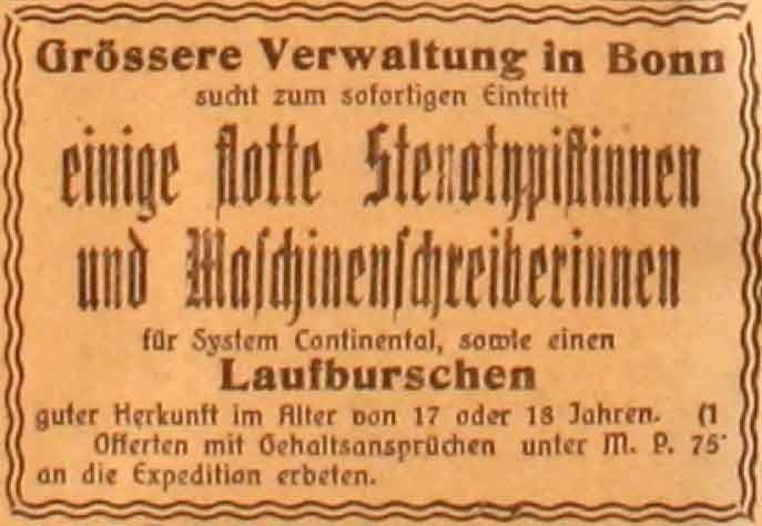 Anzeige im General-Anzeiger vom 14. Juni 1915