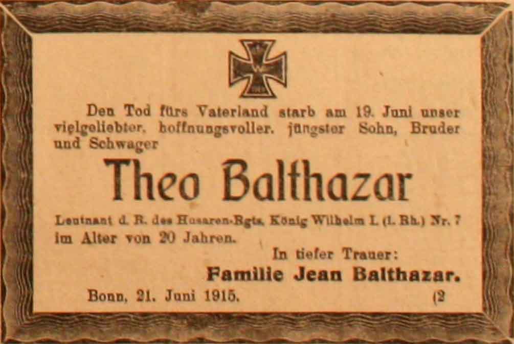 Anzeige im General-Anzeiger vom 22. Juni 1915