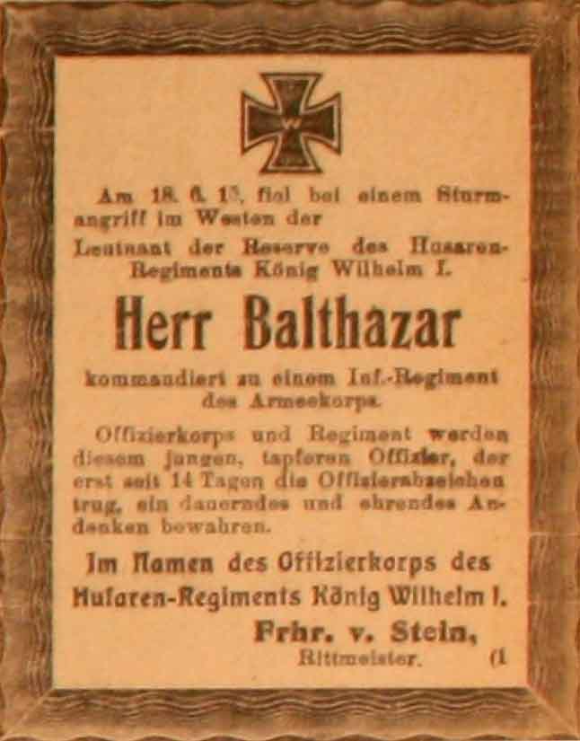 Anzeige im General-Anzeiger vom 28. Juni 1915