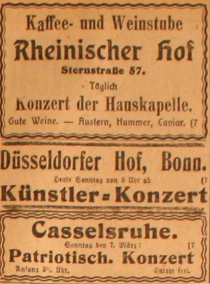 Anzeigen im General-Anzeiger vom 7. März 1915