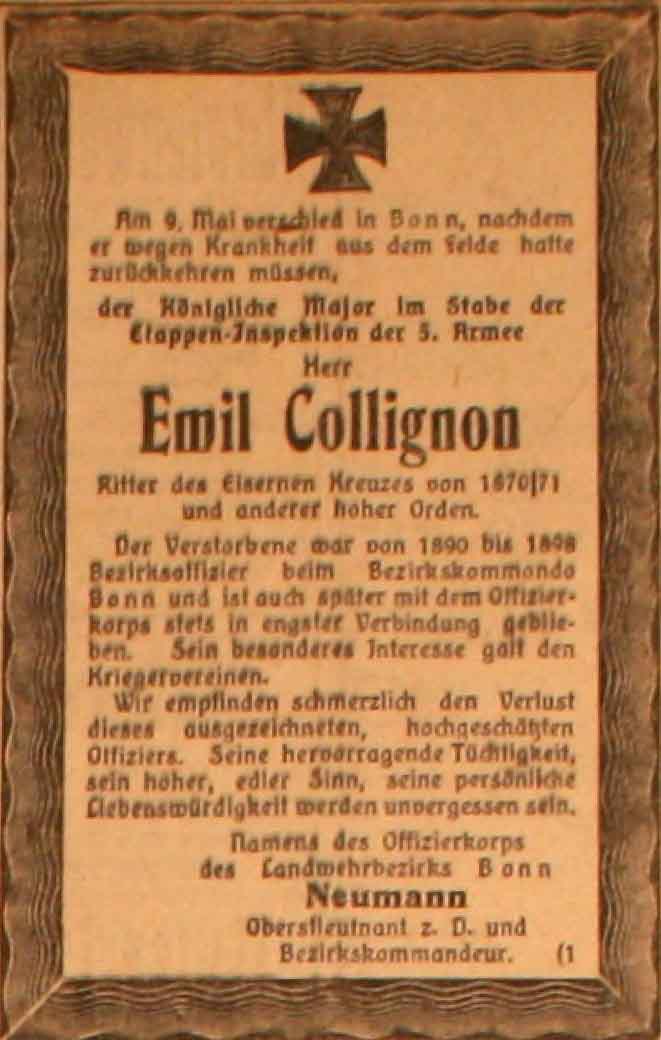 Anzeige im General-Anzeiger vom 17. Mai 1915