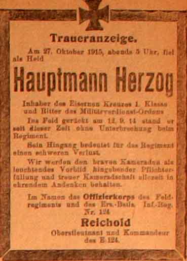 Anzeige im General-Anzeiger vom 5. November 1915