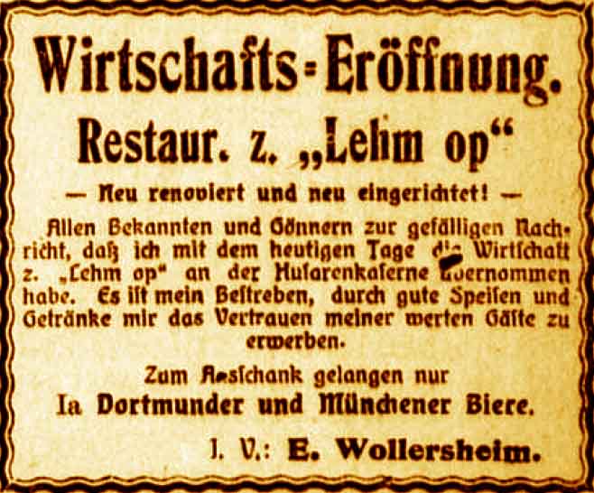 Anzeige im General-Anzeiger vom 6. November 1915