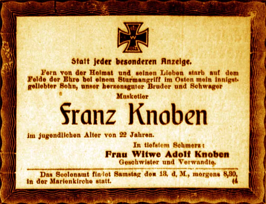 Anzeige im General-Anzeiger vom 11. November 1915