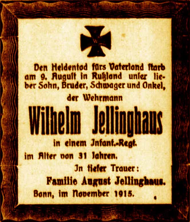 Anzeige im General-Anzeiger vom 13. November 1915