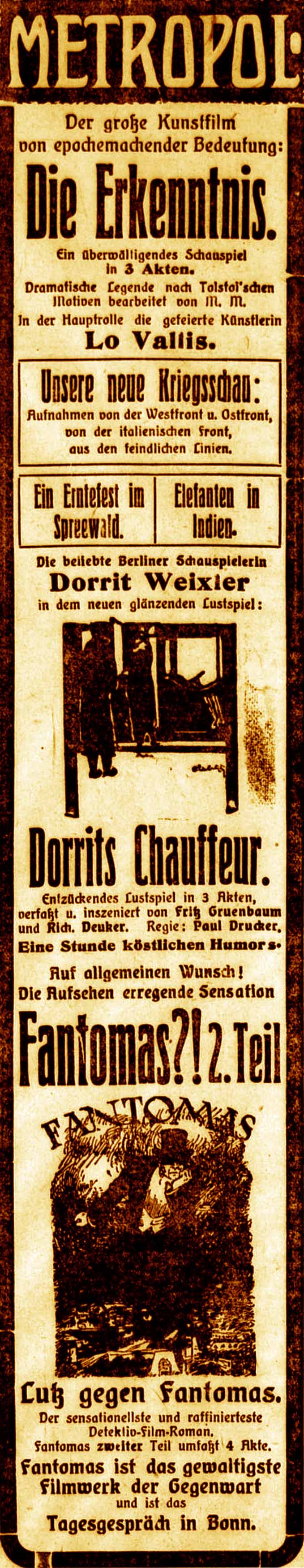 Anzeige im General-Anzeiger vom 16. November 1915