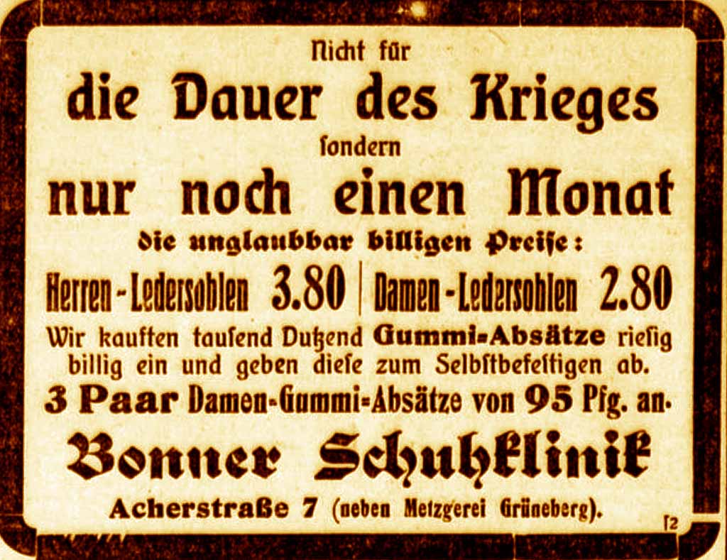 Anzeige im General-Anzeiger vom 1. Februar 1916