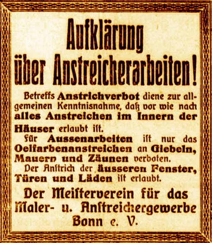 Anzeige im General-Anzeiger vom 20. Februar 1916
