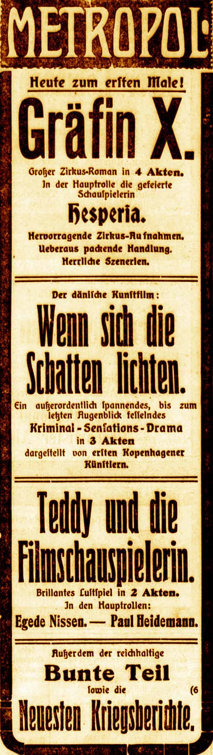 Anzeige im General-Anzeiger vom 15. Januar 1916