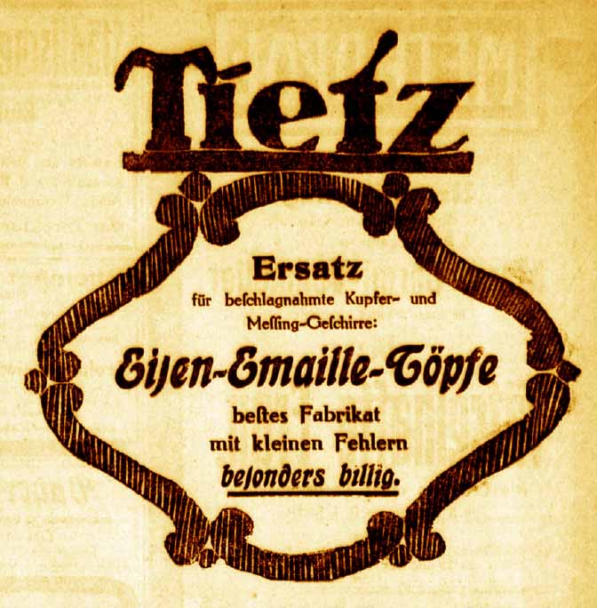 Anzeige im General-Anzeiger vom 25. Januar 1916