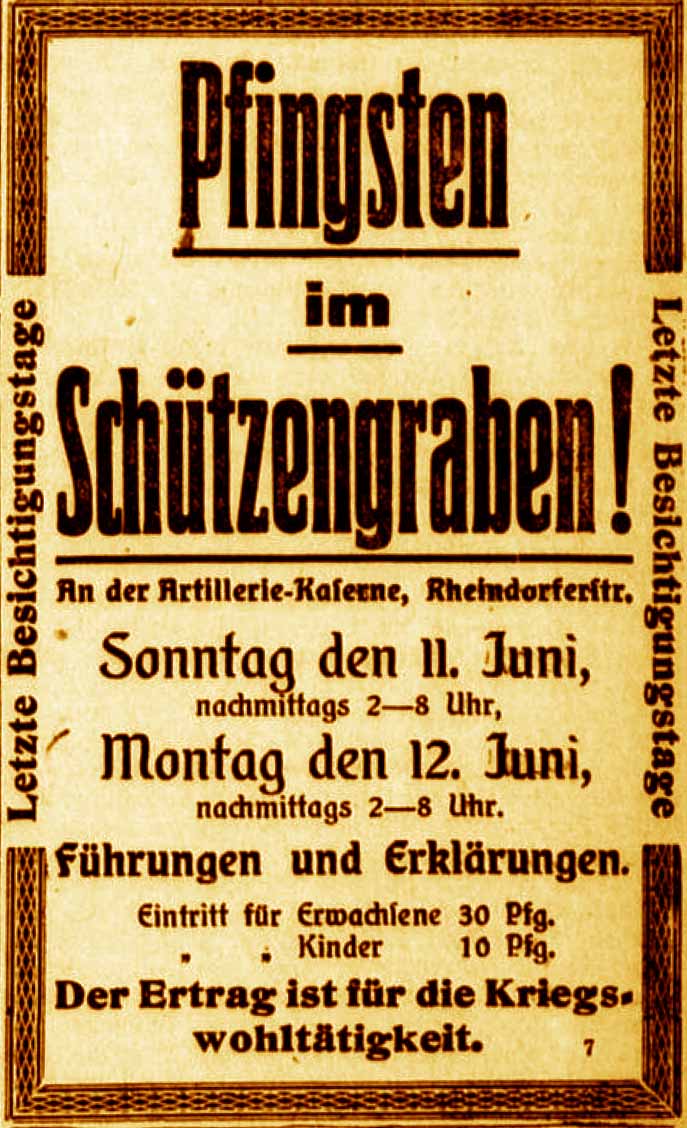 Anzeige im General-Anzeiger vom 11. Juni 1916