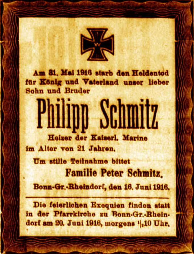 Anzeige im General-Anzeiger vom 17. Juni 1916