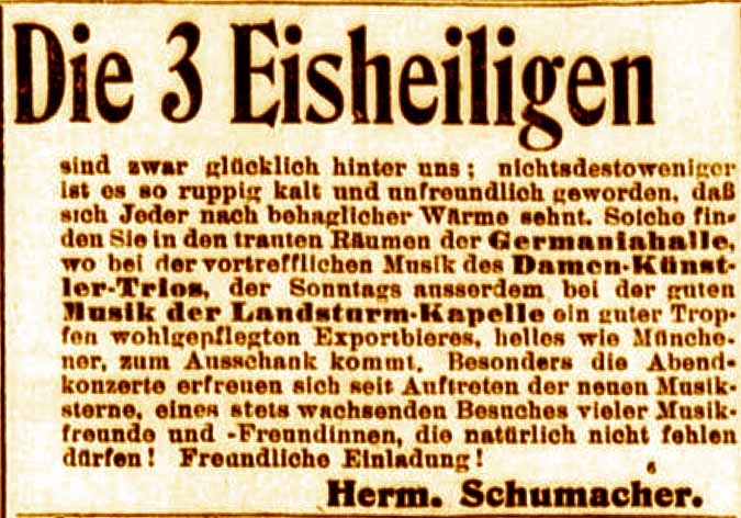Anzeige im General-Anzeiger vom 13. Mai 1916