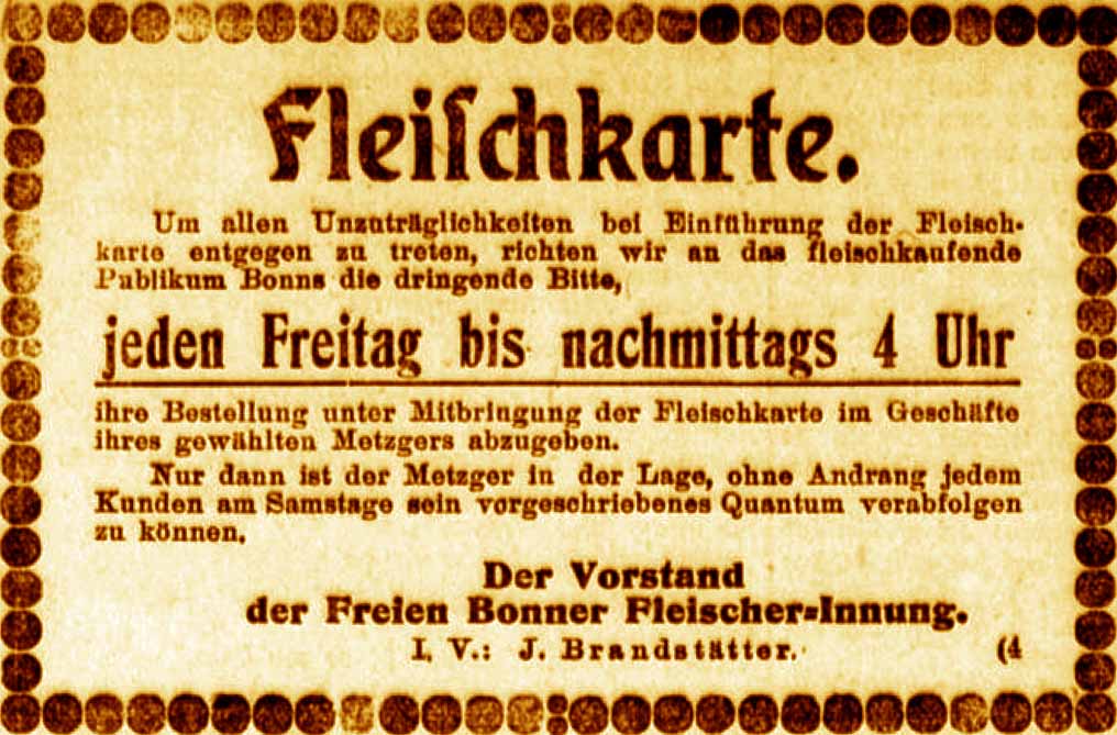 Anzeige im General-Anzeiger vom 25. Mai 1916
