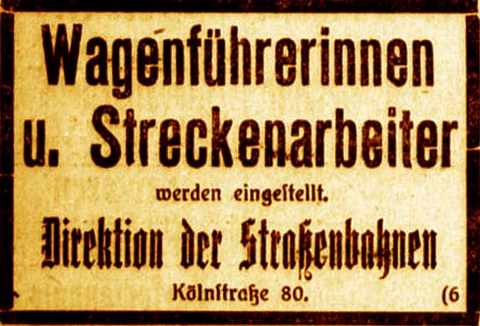 Anzeige im General-Anzeiger vom 27. Mai 1916