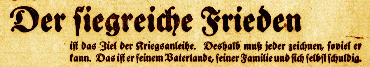 Anzeige in der Bonner Zeitung, im General-Anzeiger und in der Deutschen Reichs-Zeitung vom 29. September 1916