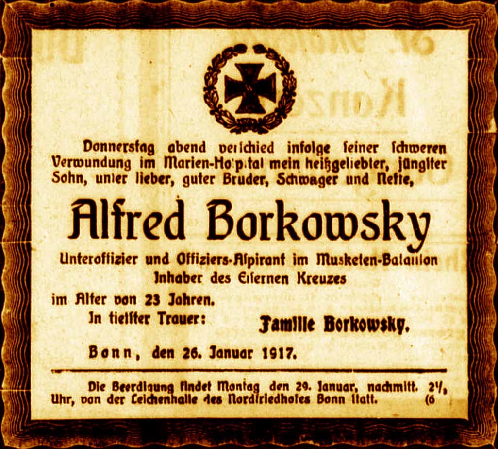 Anzeige im General-Anzeiger vom 27. Januar 1917